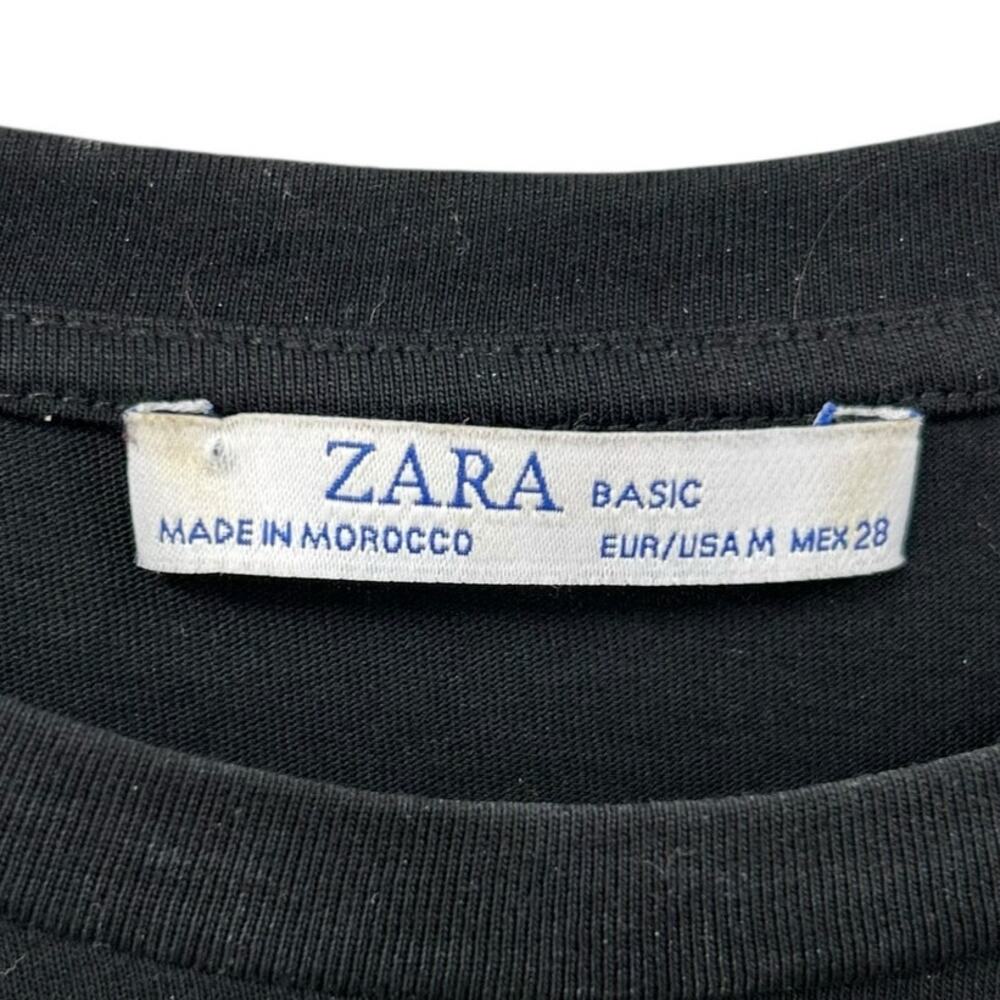 Zara Basic Black Multi Pleated Patchwork Scarf Ch… - image 3